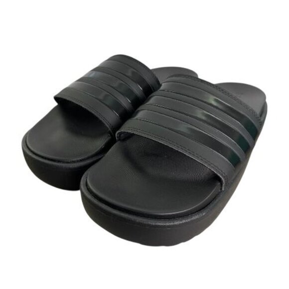 Adidas Adilette Platform Slides Black Comfort Sandals Women's Size 10 / EU 43 - Picture 12 of 12